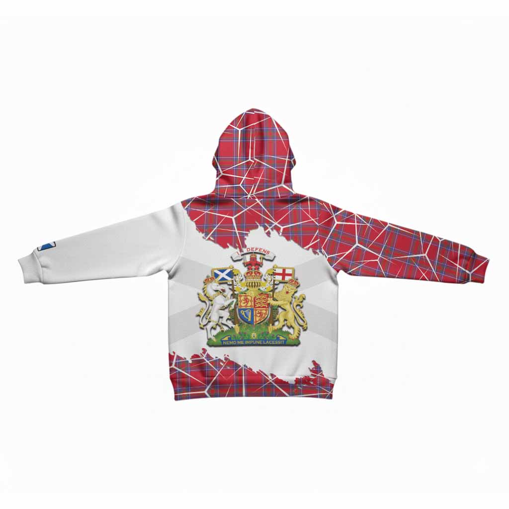Rait Tartan Kid Hoodie with Family Crest and Lion Rampant Grunge Style