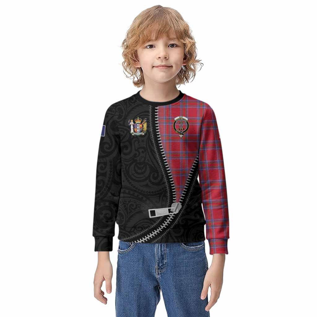 Rait Tartan Kid Knitted Sweatshirt New Zealand Pattern Unique Zipper Stylized