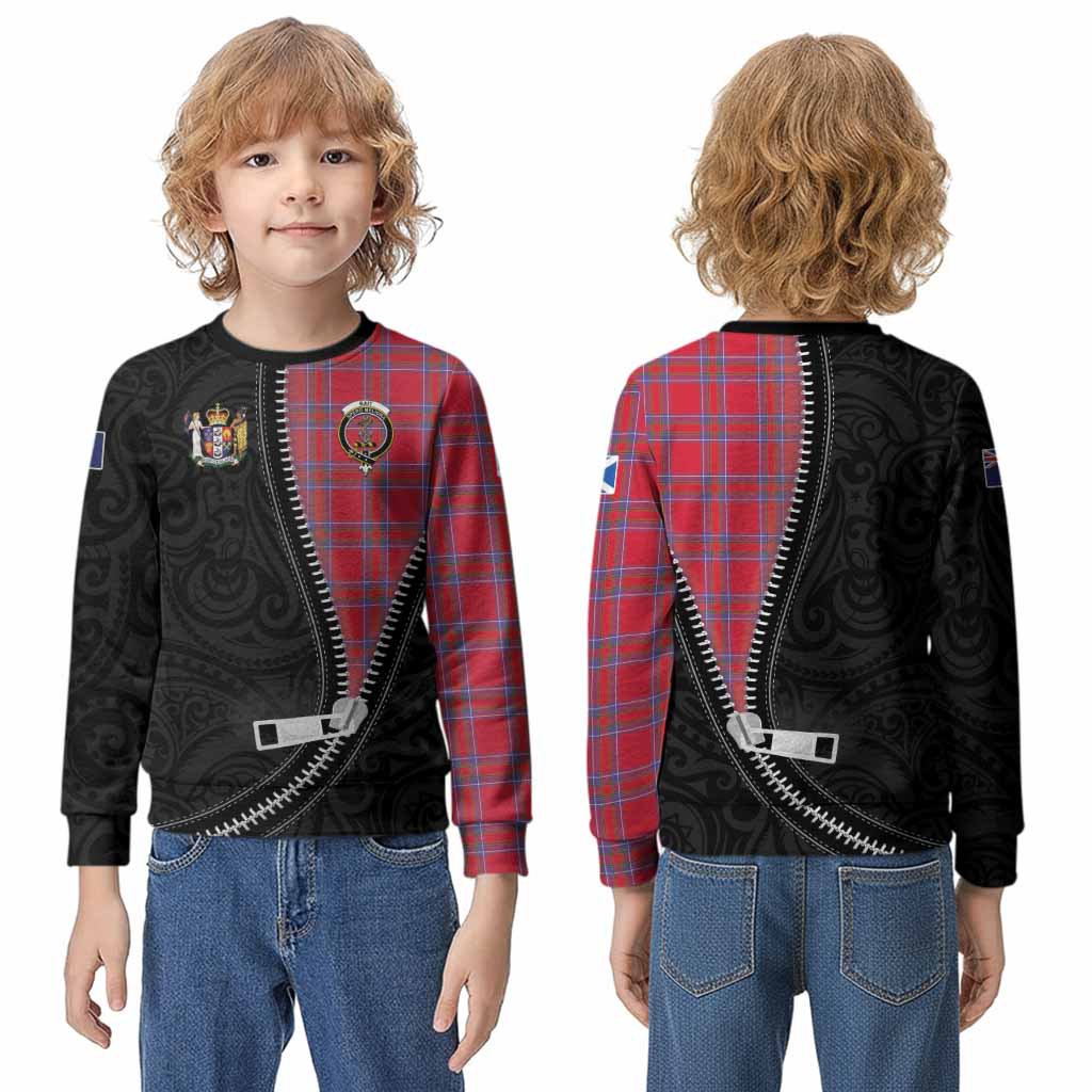 Rait Tartan Kid Knitted Sweatshirt New Zealand Pattern Unique Zipper Stylized