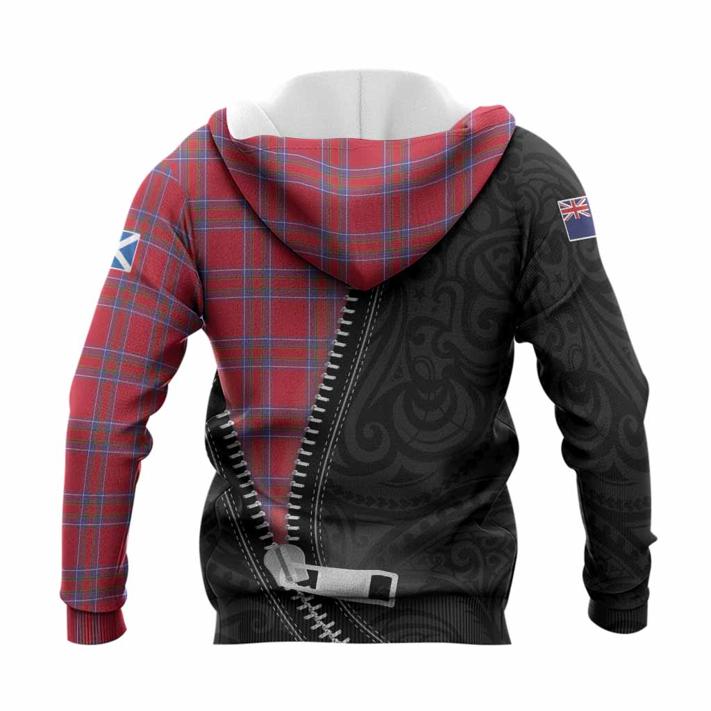 Rait Tartan Knitted Hoodie New Zealand Pattern Unique Zipper Stylized