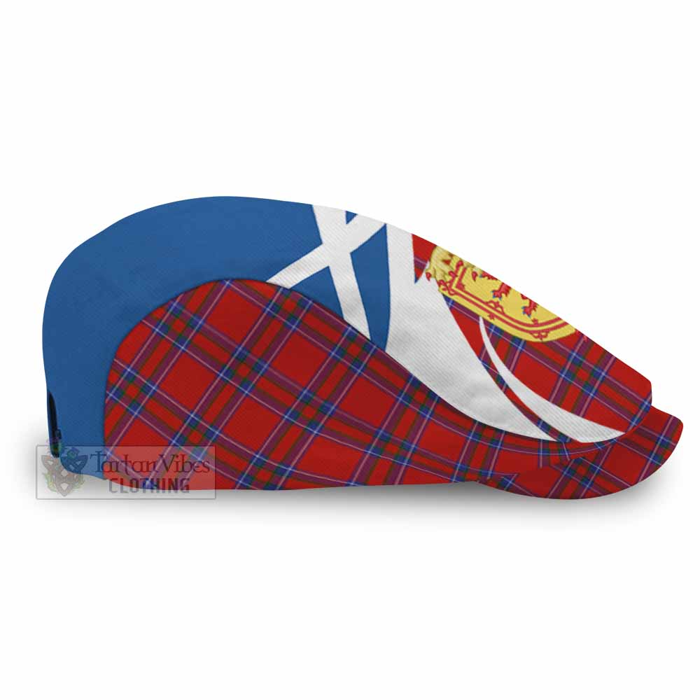 Rait Tartan Lion Rampant Flat Cap, Jeff Cap Classic Scottish Style