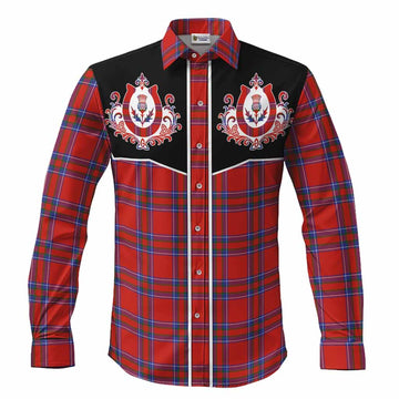 Rait Tartan Long Sleeve Button Shirts Horseshoe Ornament Men's Shirt S - Tartan Vibes Clothing