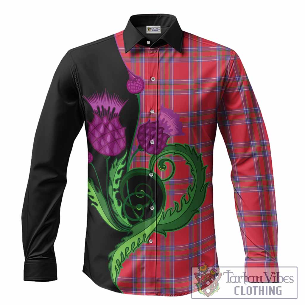 Rait Tartan Long Sleeve Button Shirts Traditional Scottish Thistle