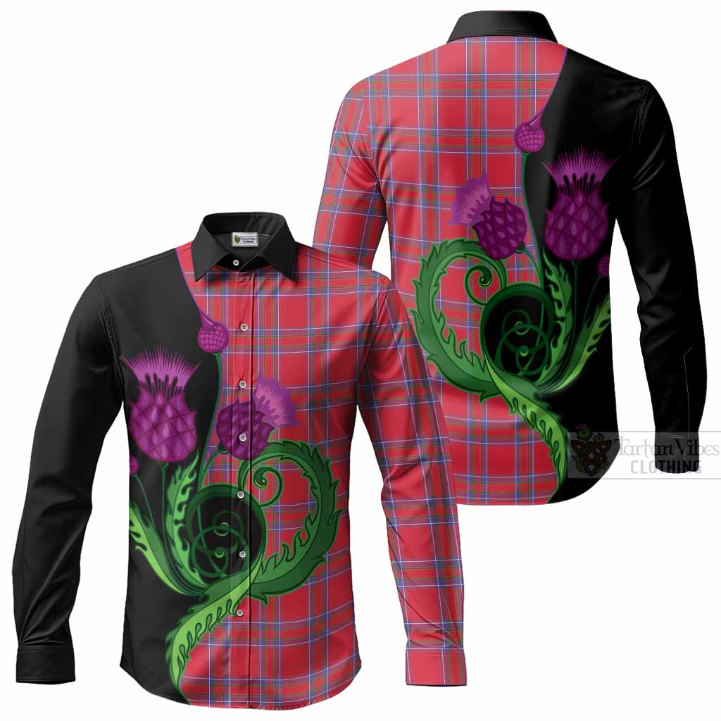 Rait Tartan Long Sleeve Button Shirts Traditional Scottish Thistle