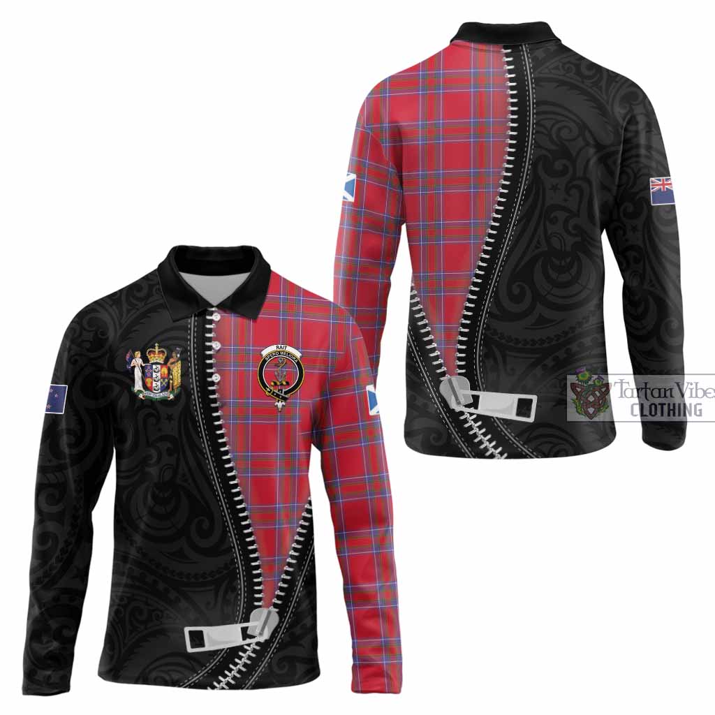 Rait Tartan Long Sleeve Polo Shirt New Zealand Pattern Unique Zipper Stylized