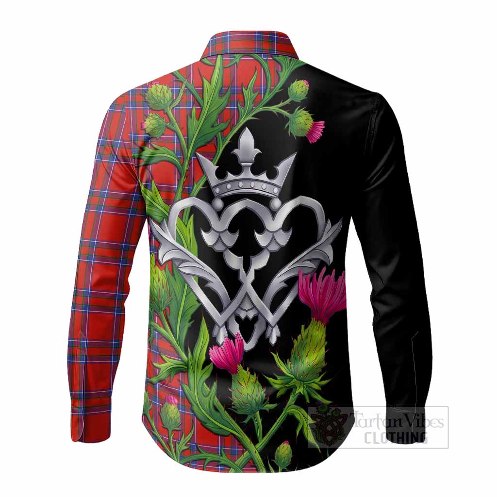 Rait Tartan Luckenbooth Long Sleeve Button Shirts Silver Heart Crown Thistle Floral - Tartan Vibes Clothing
