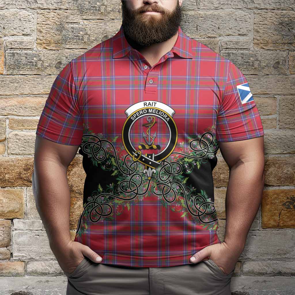 Rait Tartan Polo Shirt Thistle Scottish Spirit