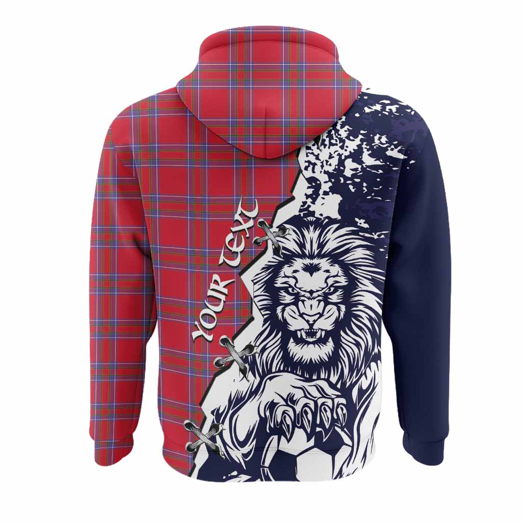 Rait Tartan Scottish Hoodie Angry Lion With Soccer Ball Style