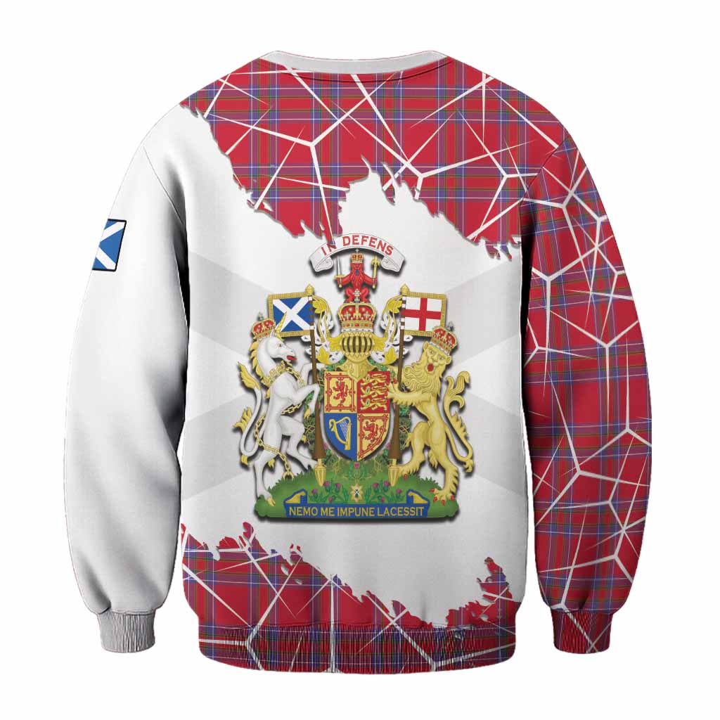Rait Tartan Sweatshirt with Family Crest and Lion Rampant Grunge Style