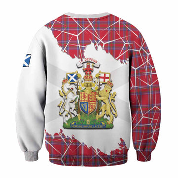 Rait Tartan Sweatshirt with Family Crest and Lion Rampant Grunge Style