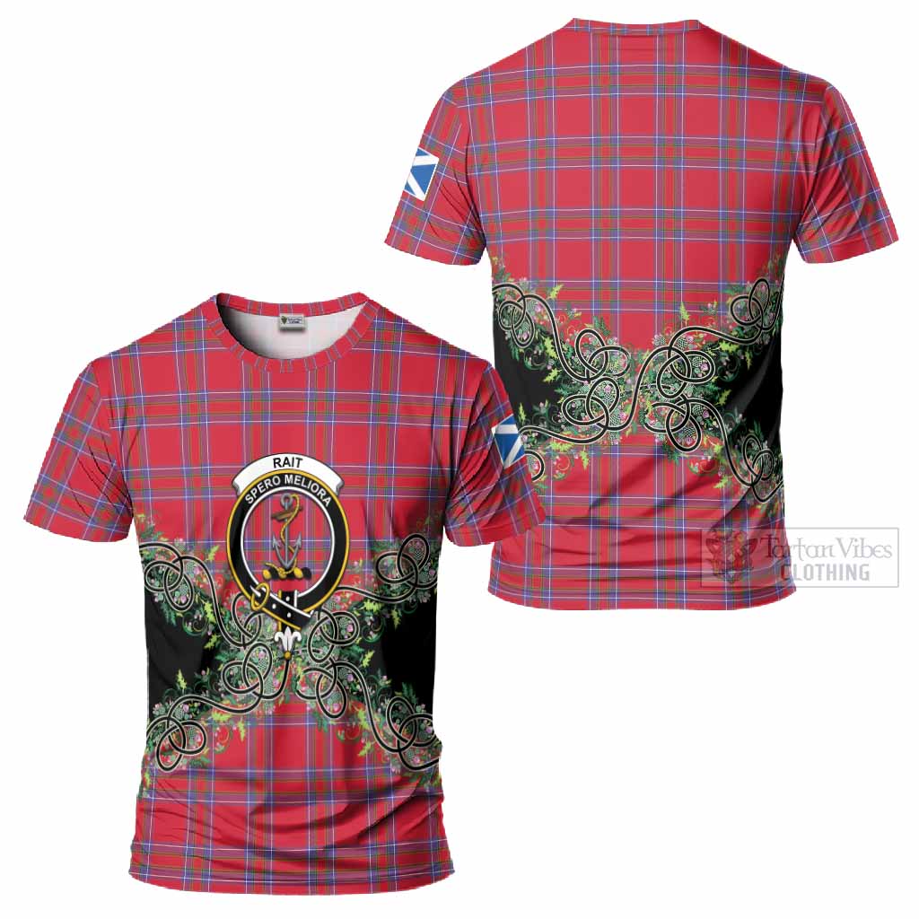 Rait Tartan T-Shirt Thistle Scottish Spirit