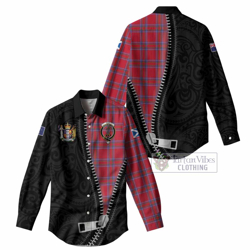 Rait Tartan Women Casual Shirt New Zealand Pattern Unique Zipper Stylized