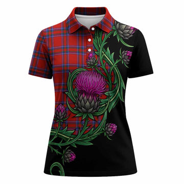 Rait Tartan Women Polo Shirt Resilient Scottish Thistle
