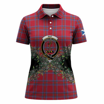 Rait Tartan Women Polo Shirt Thistle Scottish Spirit