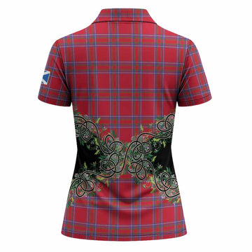 Rait Tartan Women Polo Shirt Thistle Scottish Spirit