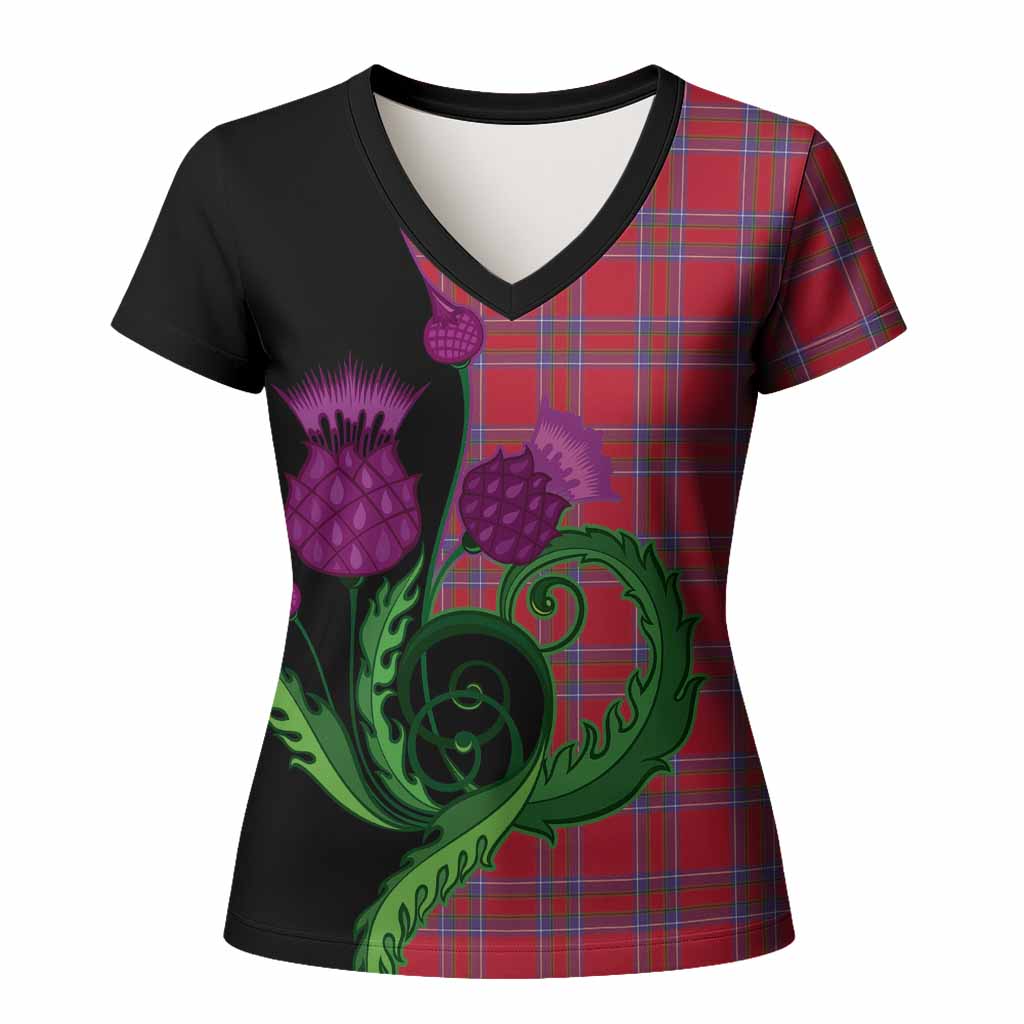 Rait Tartan Women T shirt Traditional Scottish Thistle
