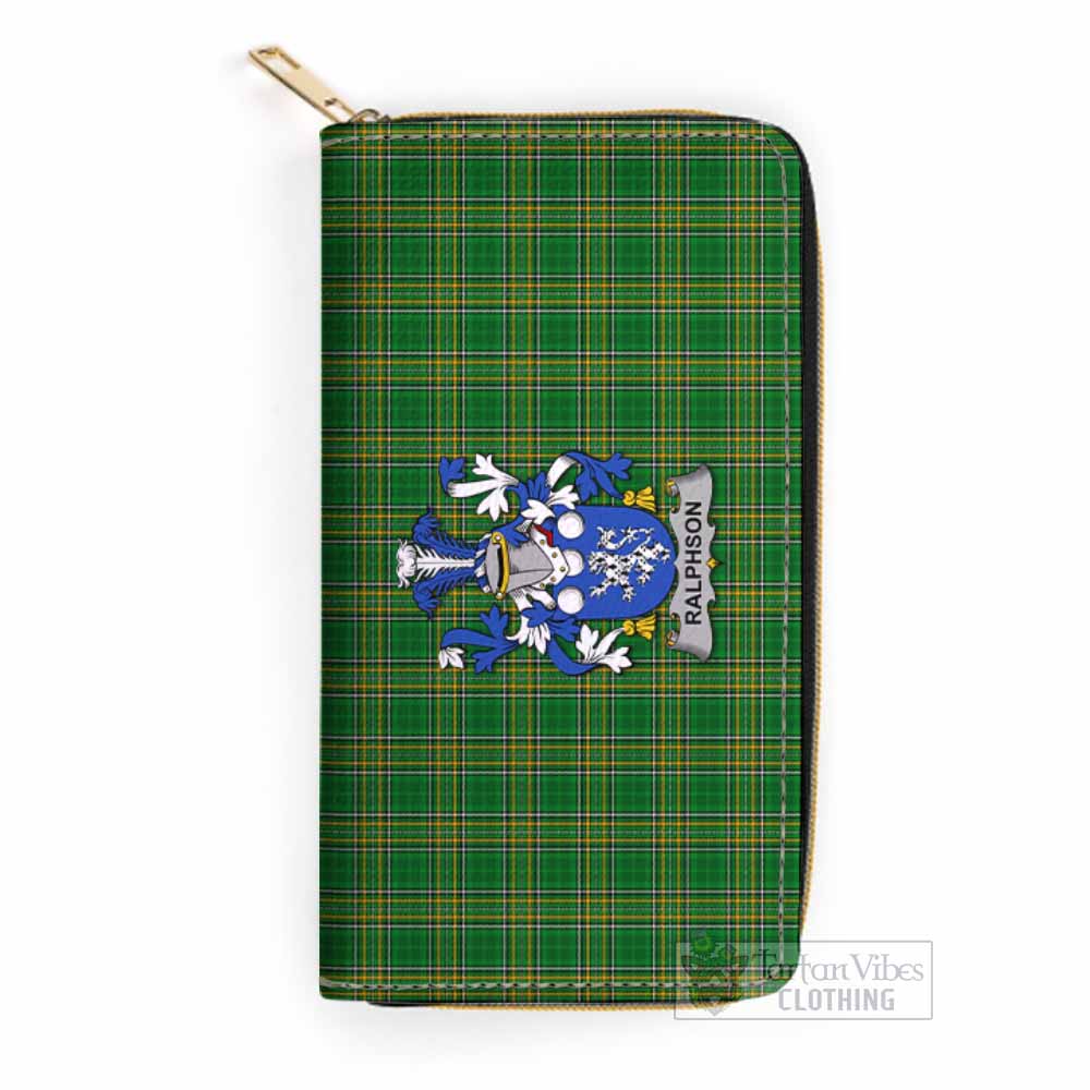 Tartan Vibes Clothing Ralphson Irish Clan Tartan Women's Leather Wallet with Coat of Arms