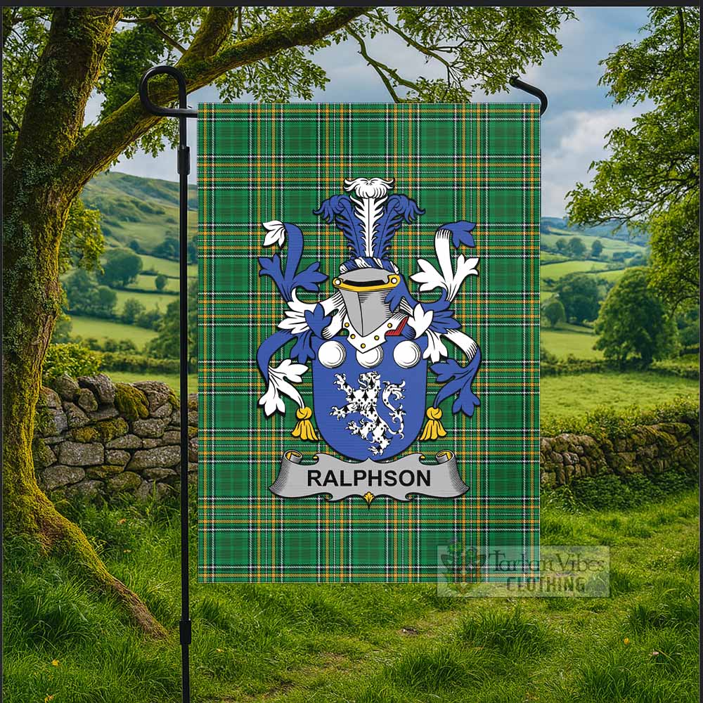 Ralphson Irish Clan Tartan Flag with Coat of Arms