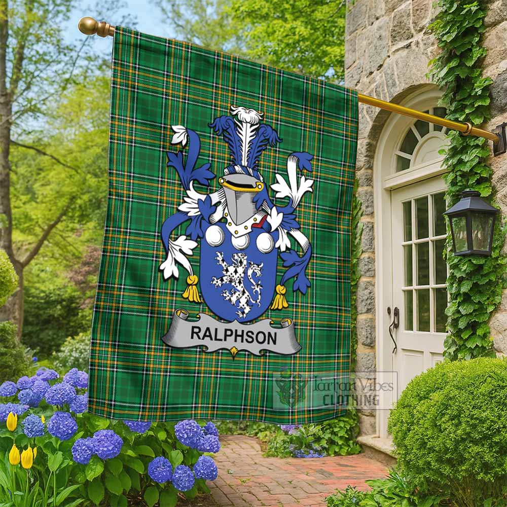 Ralphson Irish Clan Tartan Flag with Coat of Arms