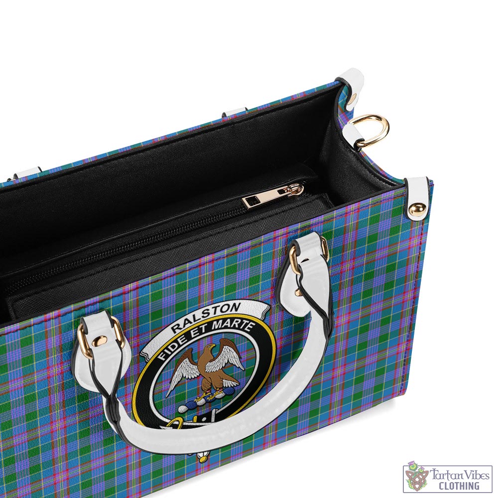 Tartan Vibes Clothing Ralston Tartan Luxury Leather Handbags with Family Crest