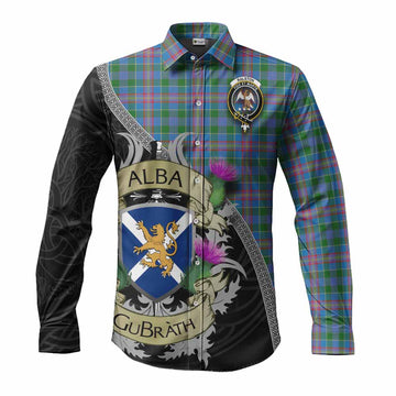 Ralston Tartan Family Crest Long Sleeve Button Shirt Lion Rampant Royal Thistle Shield Celtic Inspired
