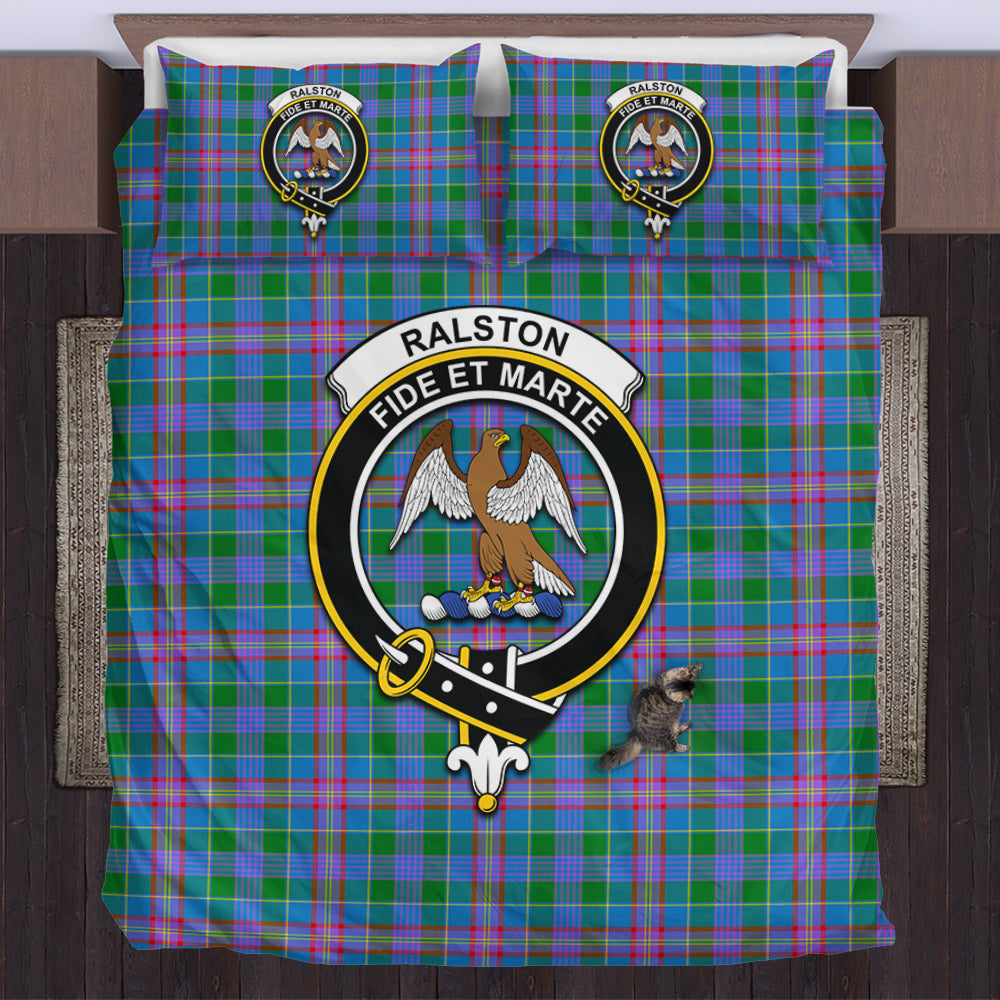 Ralston Tartan Bedding Set with Family Crest US Bedding Set - Tartan Vibes Clothing