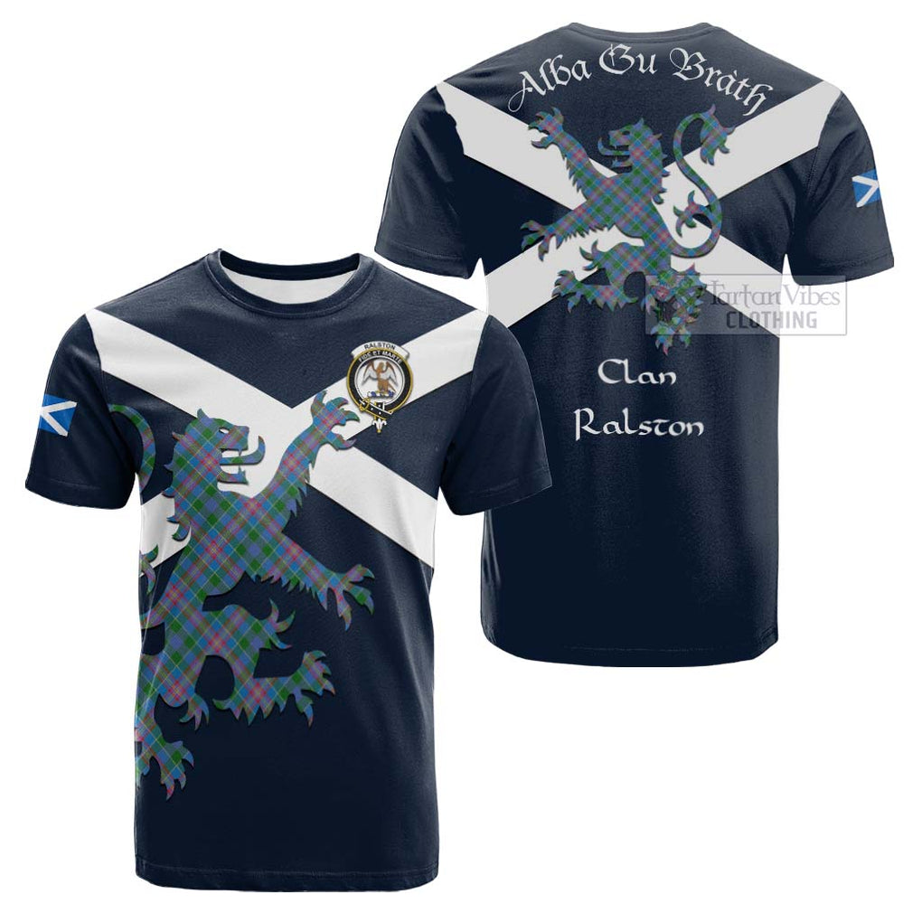 Tartan Vibes Clothing Ralston Tartan Lion Rampant Cotton T-shirt – Proudly Display Your Heritage with Alba Gu Brath and Clan Name