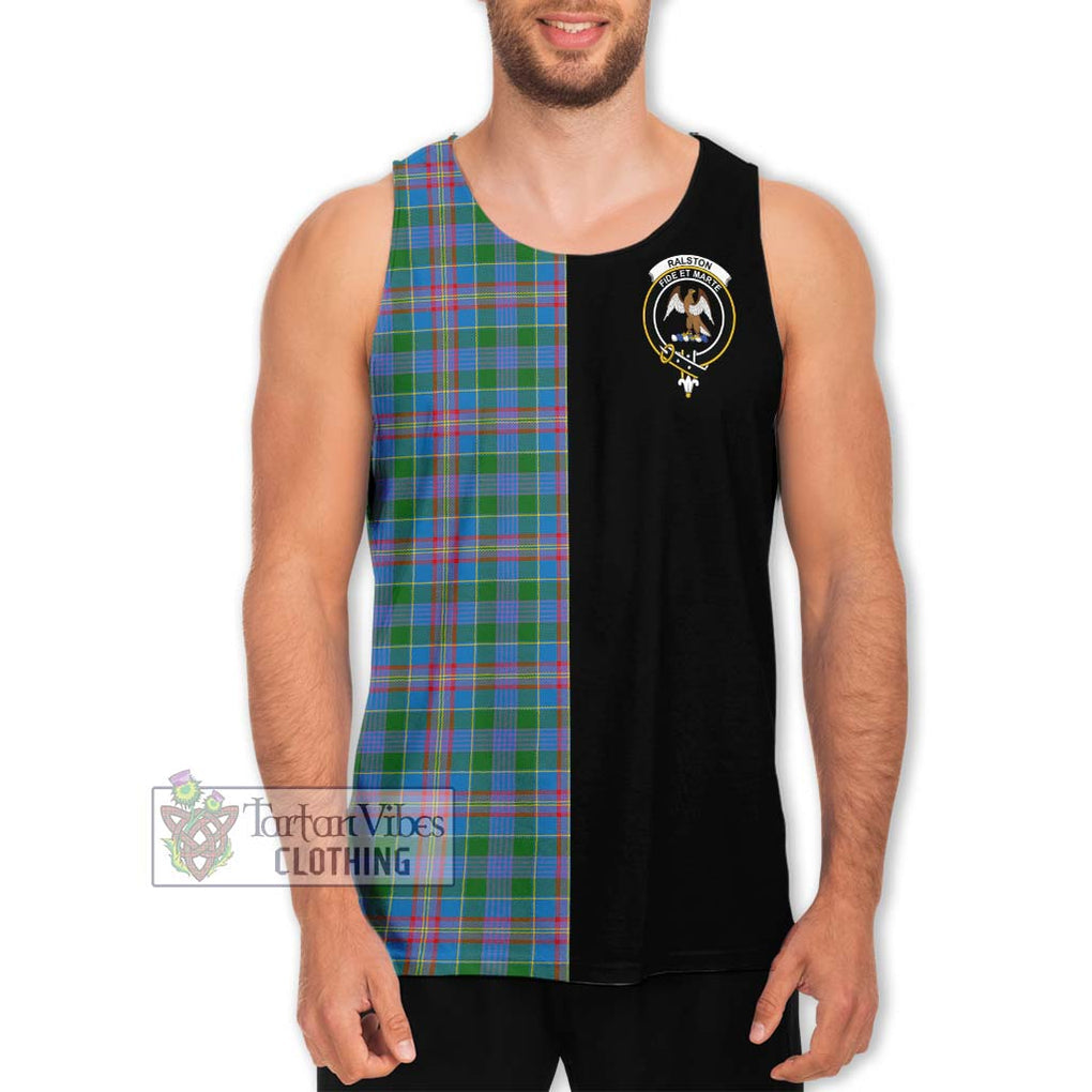 Ralston Tartan Men's Tank Top with Family Crest and Half Of Me Style Men - Tartanvibesclothing Shop
