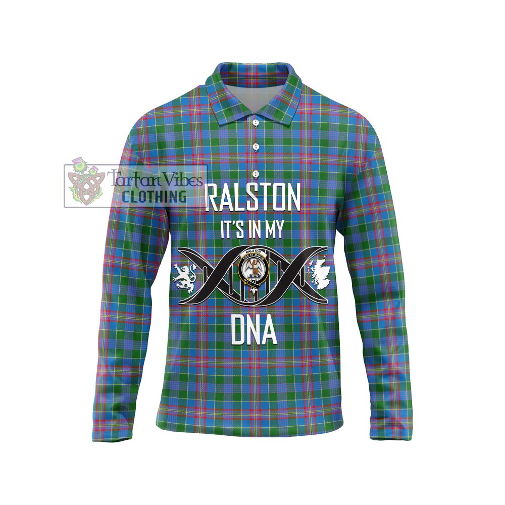 Ralston Tartan Long Sleeve Polo Shirt with Family Crest DNA In Me Style Unisex - Tartanvibesclothing Shop