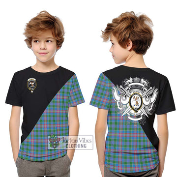 Ralston Tartan Kid T-Shirt with Family Crest and Military Logo Style Youth XL Size14 - Tartanvibesclothing Shop