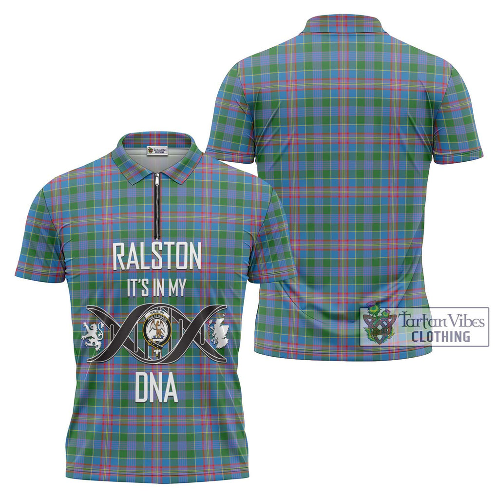 Ralston Tartan Zipper Polo Shirt with Family Crest DNA In Me Style Unisex - Tartanvibesclothing Shop