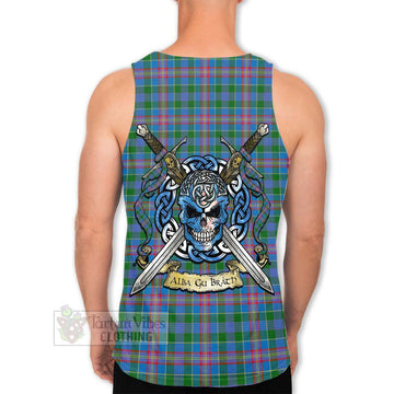 Ralston Tartan Men's Tank Top with Family Crest Celtic Skull Style