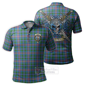 Ralston Tartan Polo Shirt with Family Crest Celtic Skull Style