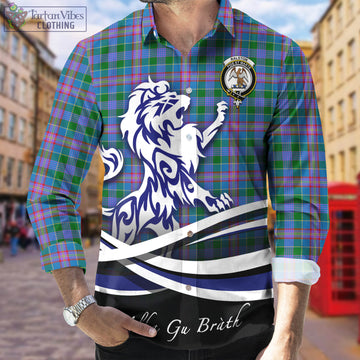 Ralston Tartan Long Sleeve Button Up Shirt with Alba Gu Brath Regal Lion Emblem