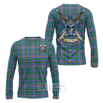 Tartan Vibes Clothing Ralston Tartan Long Sleeve T-Shirt with Family Crest Celtic Skull Style