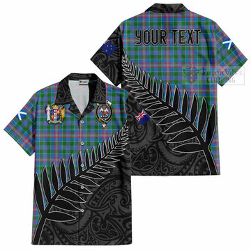Tartan Vibes Clothing Ralston Crest Tartan Short Sleeve Button Shirt with New Zealand Silver Fern Half Style