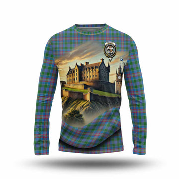 Tartan Vibes Clothing Ralston Tartan Family Crest Long Sleeve T-Shirt with Scottish Ancient Castle Style