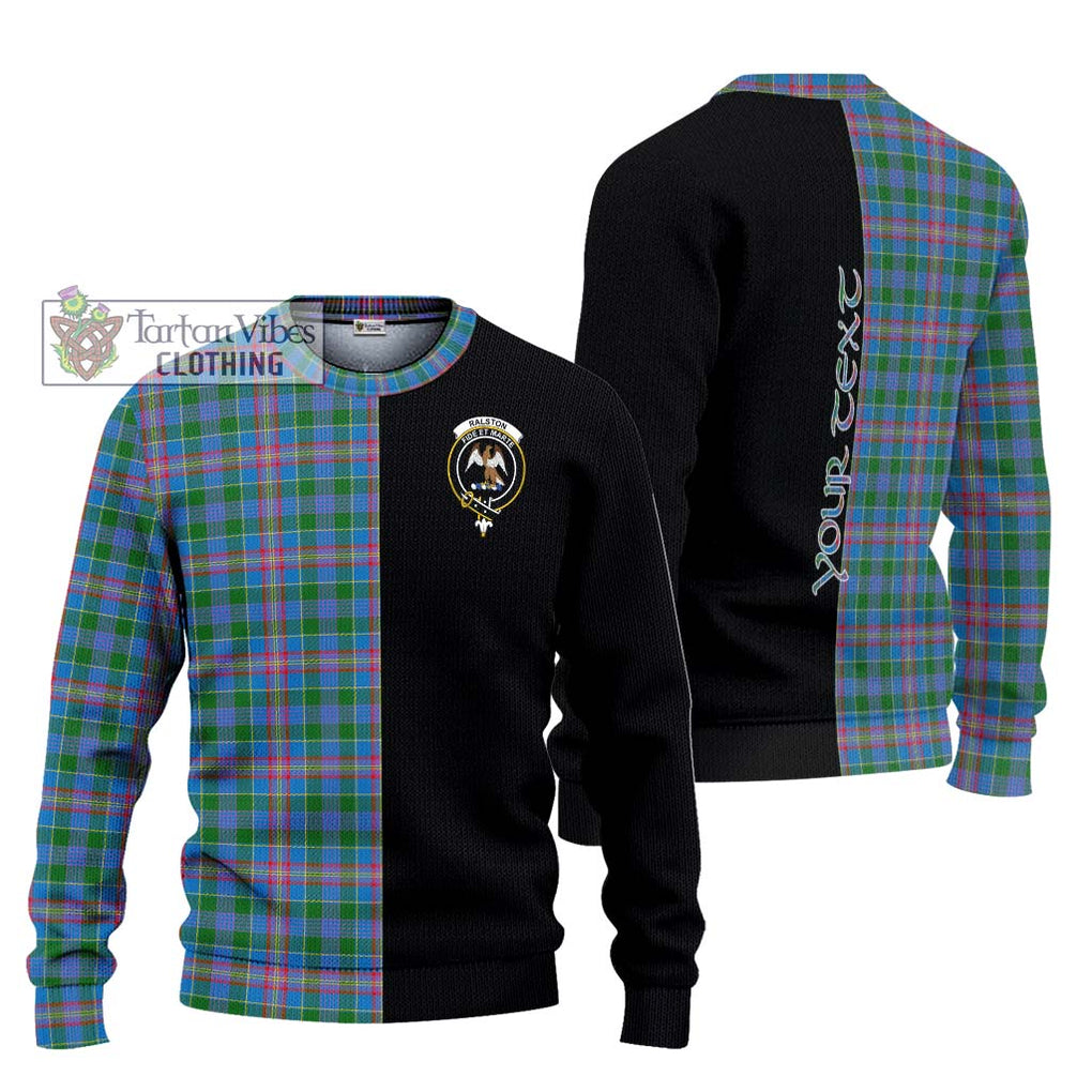 Ralston Tartan Knitted Sweater with Family Crest and Half Of Me Style Unisex - Tartanvibesclothing Shop