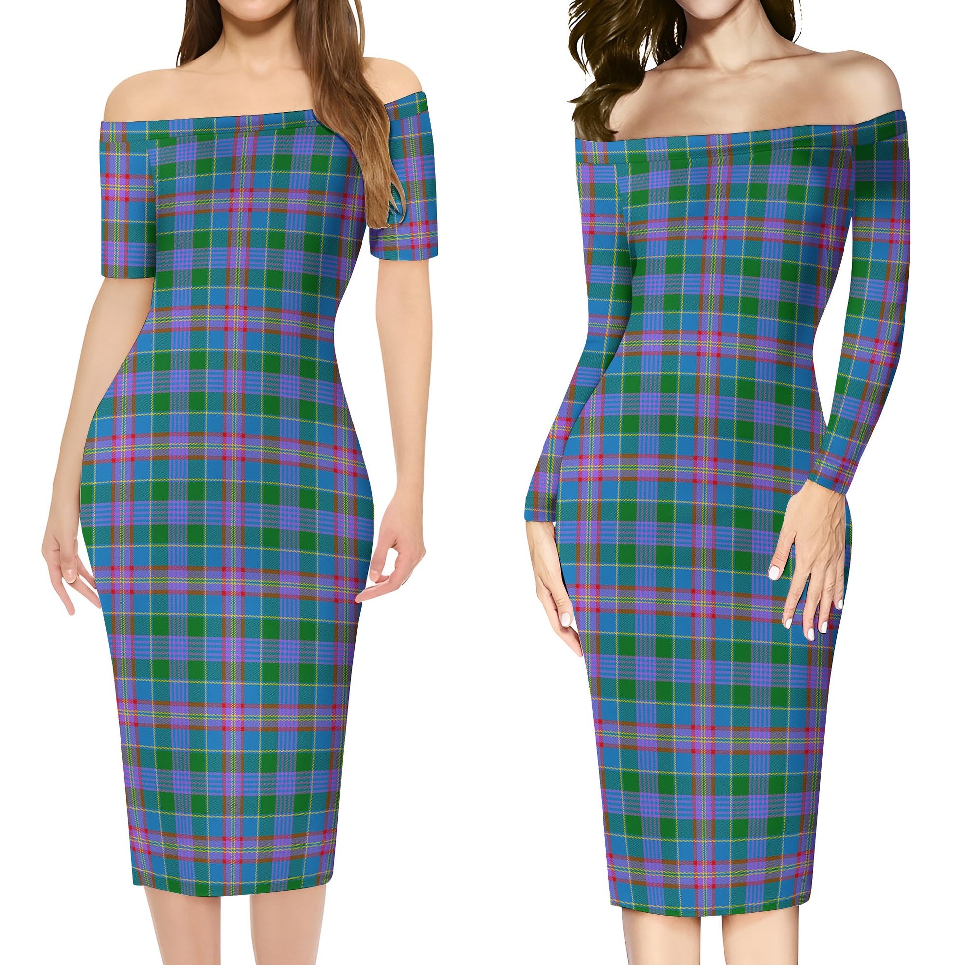 Ralston Tartan Off Shoulder Lady Dress Women's Dress - Tartanvibesclothing