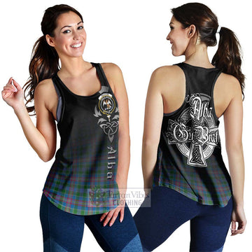 Tartan Vibes Clothing Ralston Tartan Women's Racerback Tanks Featuring Alba Gu Brath Family Crest Celtic Inspired