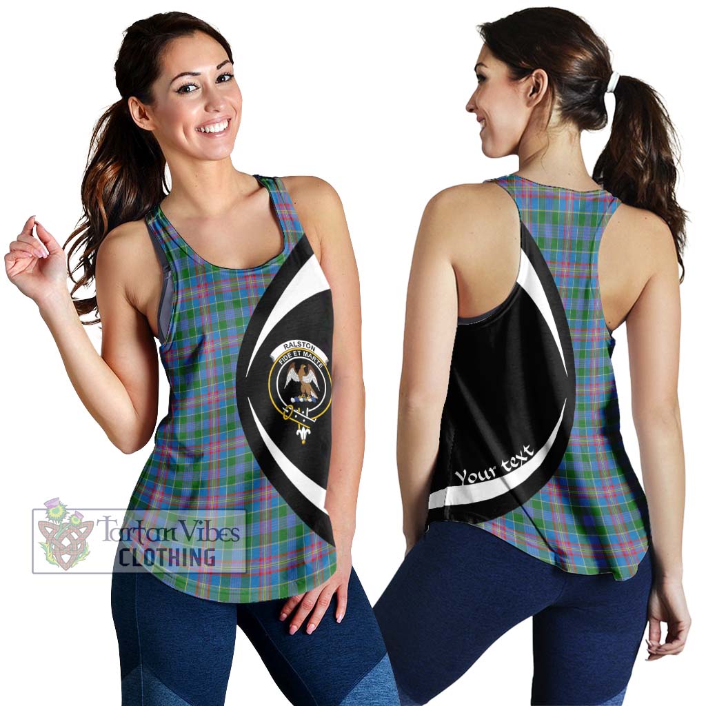 Ralston Tartan Women's Racerback Tanks with Family Crest Circle Style 4XL - Tartan Vibes Clothing