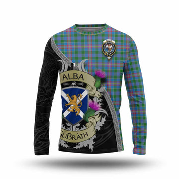 Tartan Vibes Clothing Ralston Tartan Family Crest Long Sleeve T-Shirt Lion Rampant Royal Thistle Shield Celtic Inspired
