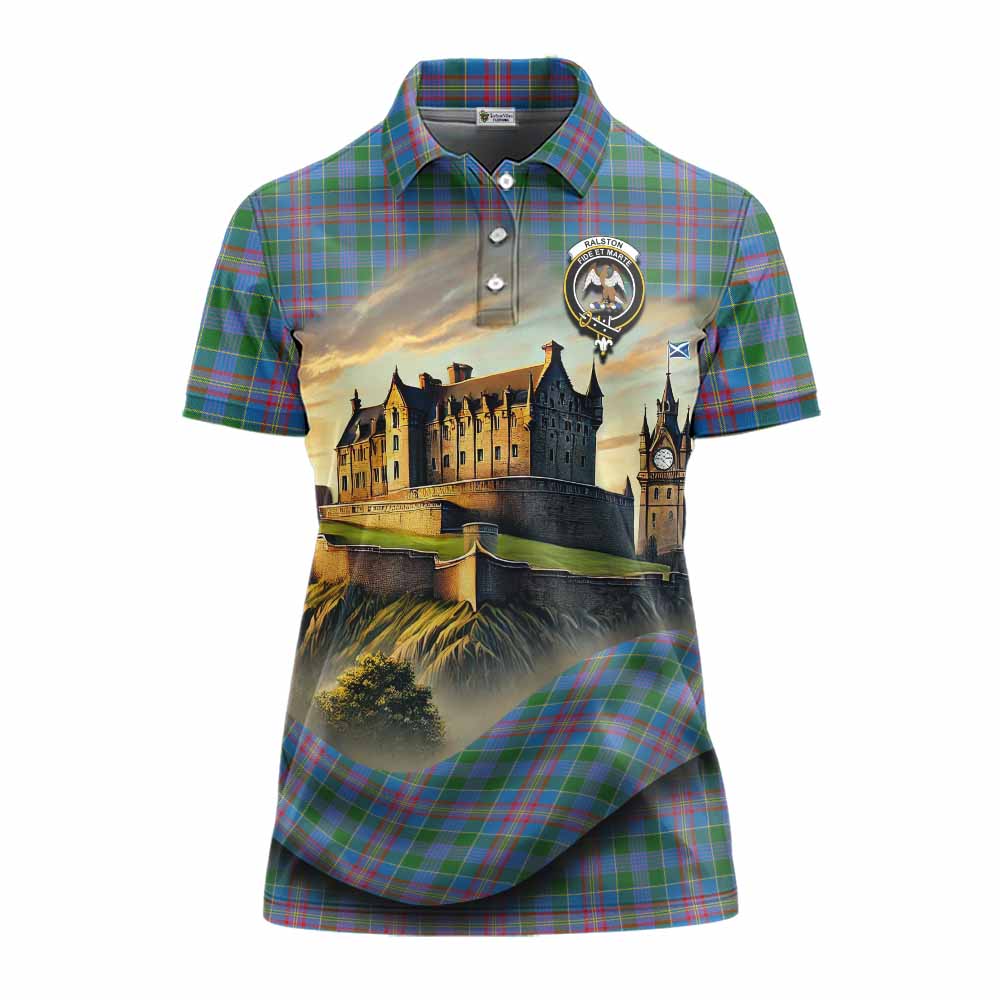 Tartan Vibes Clothing Ralston Tartan Family Crest Women's Polo Shirt with Scottish Ancient Castle Stype