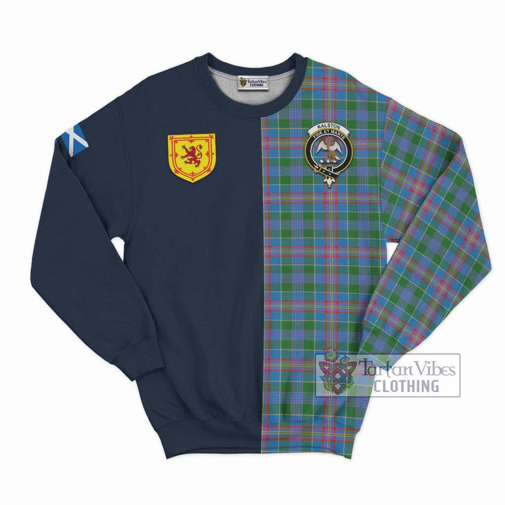 Tartan Vibes Clothing Ralston Tartan Sweatshirt with Scottish Lion Royal Arm Half Style