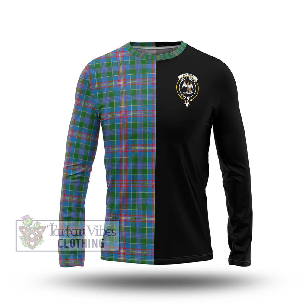 Ralston Tartan Long Sleeve T-Shirt with Family Crest and Half Of Me Style Unisex - Tartanvibesclothing Shop