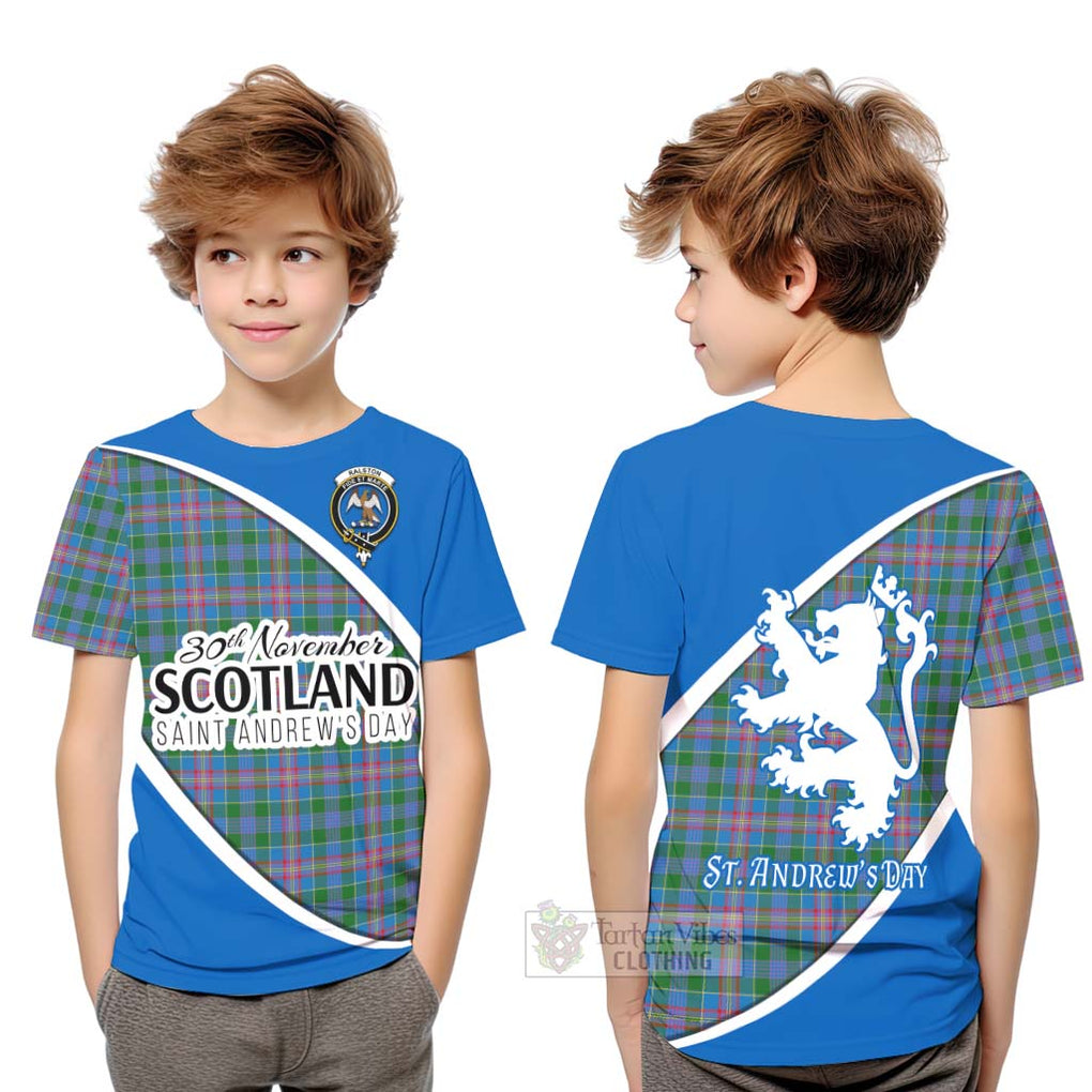 Tartan Vibes Clothing Ralston Family Crest Tartan Kid T-Shirt Celebrate Saint Andrew's Day in Style