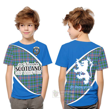 Tartan Vibes Clothing Ralston Family Crest Tartan Kid T-Shirt Celebrate Saint Andrew's Day in Style