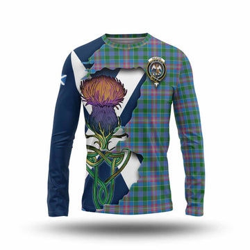 Tartan Vibes Clothing Ralston Tartan Family Crest Long Sleeve T-Shirt Scottish Thistle Celtic Inspired