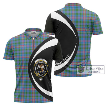 Tartan Vibes Clothing Ralston Tartan Zipper Polo Shirt with Family Crest Circle Style