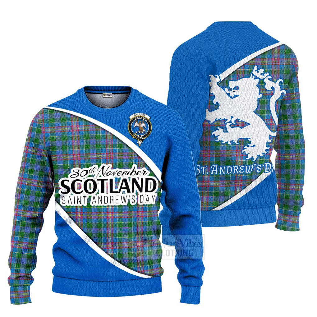 Tartan Vibes Clothing Ralston Family Crest Tartan Knitted Sweater Celebrate Saint Andrew's Day in Style